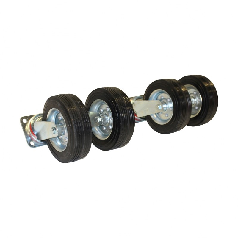 SET OF 4 SWIVELLING WHEELS WITH BREAKING SYSTEMFOR POLE STACKING SHED