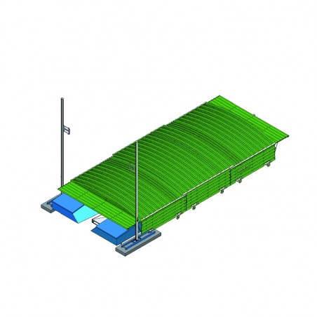 SHED FOR MEETING DOUBLE-FRONT POLE-VAULT LANDING SYSTEM FOR 10.00 X 5.00 M MATS