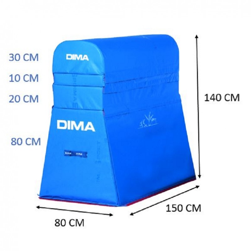 MAXI CHEVAL DE SAUT DE GYMNASTIQUEEN MOUSSE DIMASPORT150 X 80 X 140 CM