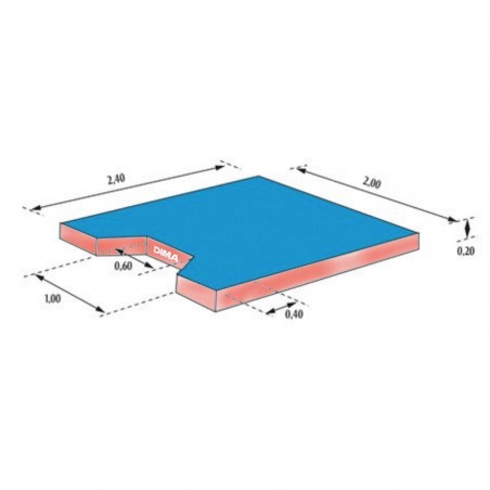 NAGE-KOMI DROP MAT WITH TRAPEZOIDAL NOTCH240 X 200 X 20 CM