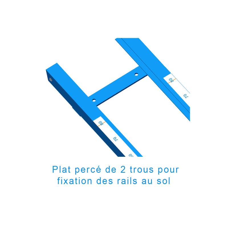 POLE-VAULT RAIL WITH SLIDING CART TO BE FIXED OR EMBEDDED PER LINEAR METER